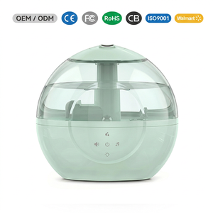 Humidificateur d'air ultrasonique sphérique 3 en 1 pour chambre de bébé avec musique apaisante et veilleuse 7 couleurs - Product Image 1