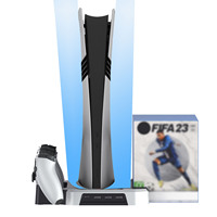 KJH Support multifonctionnel d'éclairage de couleur de stockage de refroidissement pour PS5 & Pro & Slim Console Usb Hub Station de charge pour contrôleur de jeu PS5