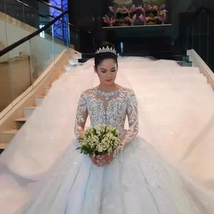 שמלות כלה שמלות כלה שמלת תחרה שמלת כלה 2022 מותאם אישית עשה אשלייה שרוול מלא לבן שמלת כלה חתונה שמלת כלה - Product Image 1