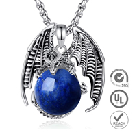 Collier Œuf de Dragon en Pierre Naturelle, Pendentif en Quartz Guérisseur, Bijou Feng Shui Personnalisable, Dragon Multicolore