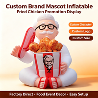 Mascotte gonflable géante personnalisée pour marque de restauration rapide, certifiée CE, résistante au soleil et à l'eau, avec ventilateur intégré, installation facile, durable