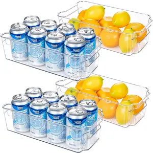 Refrigerator Organizer Bins Clear Plastic Bins For Fridge Freezer Kitchen Cabinet Pantry Organization and Storage