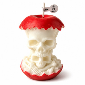 Bougie parfumée à la pomme en forme de crâne effrayant pour Halloween, décoration de fête, ornement, cadeau de fête - Product Image 5