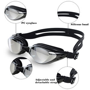 Lunettes myopes sportives de sécurité réfléchissantes personnalisées Lunettes de natation anti-buée et UV pour adultes avec joint en silicone - Product Image 5