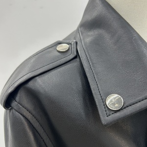 Chaqueta de Cuero con Cremallera a la Moda Europea y Americana, Chaqueta de Cuero Negra Corta para <span class=keywords><strong>Mujer</strong></span>, Chaqueta de Color Personalizado - Product Image 5