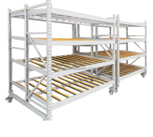 Étagères d'usine à charge moyenne AOCHEN | Supports logistiques de stockage pliables | Supports en acier portables à flux de palettes par gravité - Product Image 5