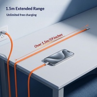Câble plat en silicone souple Type-C 100W, câble de charge rapide et de transfert de données pour utilisation en voiture avec CarPlay (1,5 mètre)