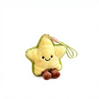Pendentif en peluche étoile douce, pendentif décoratif de sac de dessin animé, porte-clés en peluche pentagone, breloque de sac