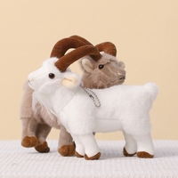 Porte-clés en peluche mignon en forme de chèvre, personnalisable OEM, peluches douces, mascotte de mouton, jouet en peluche d'agneau moelleux pour cadeau, vente en gros