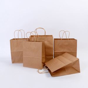 Bolsa de Papel Kraft Marrón Reutilizable y Ecológica para Llevar Comida, con Asa, Tamaño Personalizado e Impresión Digital - Product Image 1