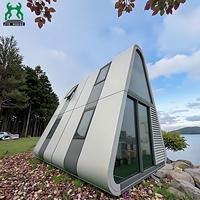 Structure en acier en forme de triangle, maison préfabriquée, panneau sandwich, durable, écologique, installation facile, garantie 1 an