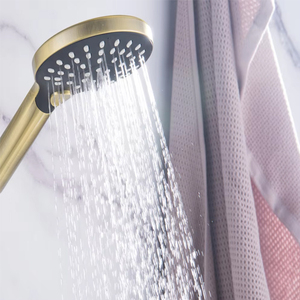 Homedec HD-TF042 Grifo de Baño Monomando Moderno de Latón, Mezclador de <span class=keywords><strong>Ducha</strong></span> con Rociador de Mano, <span class=keywords><strong>Ducha</strong></span> de Lluvia Suave, Acabado Oro Cepillado, Cerámica - Product Image 2