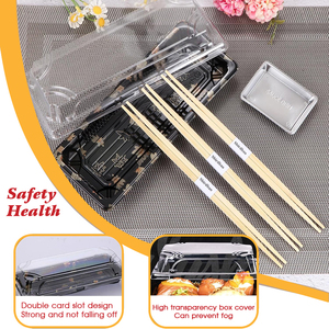 Récipient de nourriture à emporter Plateaux à sushi avec couvercles Boîte d'emballage à emporter de sushi en plastique jetable - Product Image 4