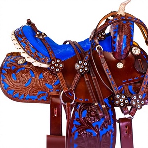 Sillín de Carreras Inglés Personalizado BS International, Resistente al Agua, con Diseño Grabado en Madera, Cuero Genuino para Caballos - Product Image 5