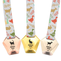 Médaille de récompense personnalisée en alliage de zinc, style sportif, durable, avec finition polie et époxy, pour événements de marche/course