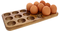Plateau à oeufs en bois 18 capacité d'oeufs pour la cuisine comptoir affichage réfrigérateur stockage facile à nettoyer poulailler oeuf organisateur