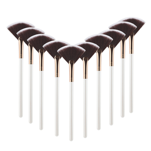 Brocha de Maquillaje de Madera con Forma de Abanico, <span class=keywords><strong>para</strong></span> Aplicar Maquillaje, Iluminador, Rubor y Polvo, con Pelo Sintético de Alto Brillo - Product Image 3