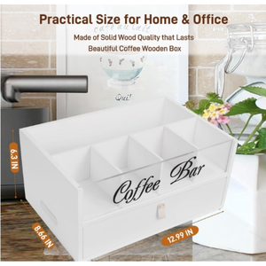 Organisateur de bar à café à 2 niveaux, nouveau design, avec dessus en acrylique transparent, tiroir intégré et poignée en <span class=keywords><strong>cuir</strong></span> pour comptoir - Product Image 2