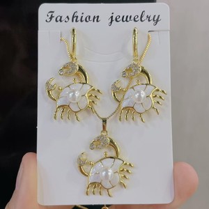 Ht0001 Oceanic Creature 18K Gold <span class=keywords><strong>Crab</strong></span> Set Sieraden, Oorbellen, Hanger, Ketting Charme Sieraden Voor Dames Om Te Dragen. - Product Image 2
