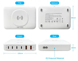 यूनिवर्सल टेबल 1 में 100W 15 W 6 क्यूई सैमसंग के लिए स्मार्ट फोन अनुकूलक पोर्टेबल तेजी से चार्ज Iphone 14 15 वायरलेस चार्जर