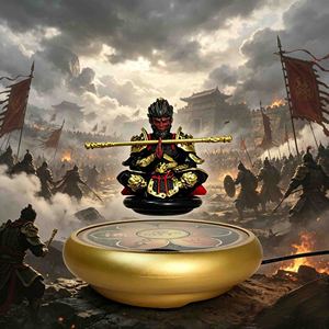 Lampe de nuit LED HCNT Sun Wukong Monkey King à flottation magnétique, en résine ronde multicolore, avec contrôle tactile, rechargeable par USB, décoration d'intérieur - Product Image 6