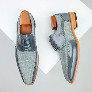 Zapatos Oxford Formales de Cuero Genuino para Hombre, Estilo Nuevo con Combinación de Colores, Punta en Pico, Impermeables y Transpirables, para Bodas - Product Image 3