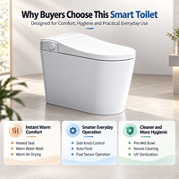 WC intelligent de luxe avec bidet intégré, fonctionnement automatique, lavage féminin, séchage à air chaud, télécommande