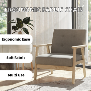 Ergonomic Upholstered Fabric Modern Leisure <b>Chair</b> Comfortable <b>Reading</b> <b>Chair</b> for Living Room Bedroom Office Elderly Use - Product Image 2