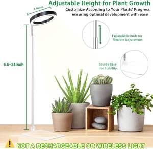 Lampada LED per Coltivazione Indoor Regolabile in Altezza, Luce ad Anello a Spettro Completo con Alimentazione USB e Telecomando, Timer Automatico - Product Image 2
