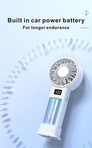 Nouveau ventilateur portable d'été 2025 à affichage numérique, recharge USB haute vitesse, refroidissement par air, mini ventilateur de poche - Product Image 3