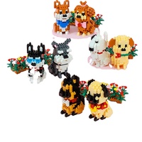 Balody Mini Figura de Animal de Juguete, Perro Shiba, Husky, Schnauzer, Ladrillos de Diamante, Ensamblaje de Plástico, Regalo de Navidad, Regalos para Niños y Niñas
