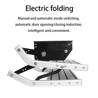 TYTXRV Accessoires RV Marches pour camping-car avec lumières LED 12V Escaliers électriques rétractables en alliage d'aluminium Marches antidérapantes