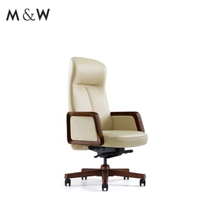 M & W Confortável Fábrica Couro Design Comercial Mid <span class=keywords><strong>Black</strong></span> Leather <span class=keywords><strong>Office</strong></span> Cadeira Executiva - Product Image 5