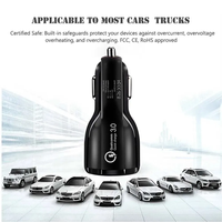 Chargeur de voiture double USB-A 4,8A, charge rapide 3.0, charge rapide multi-appareils pour smartphone