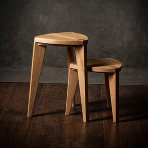 Taburete de Roble Macizo, Asiento de Madera Moderno y Minimalista para Dormitorio y Sala de Estar, Mueble para el Hogar de Diseño Duradero - Product Image 5