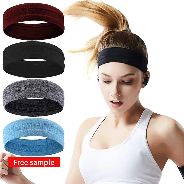 Bandeau de cheveux en Spandex pour femme, Logo personnalisé, unisexe, exercice, Yoga, antidérapant, sport, vente en gros