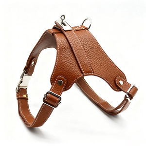 Custom Logo Luxury <b>Leather</b> <b>Harness</b> Set - Adjustable for All Dog Breeds - Product Image 3