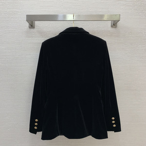 Womens Velvet Two Piece Suit Double Breasted <b>Blazer</b> and Flare Pants Elegant Slim Fit Formal <b>Set</b> - Product Image 2