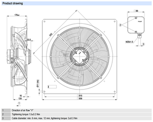 Ventilador axial AC ebm-papst W4D500-GM03-01/F03 para ventilación HVAC, enfriamiento de condensadores, alto flujo de aire, ventilador industrial duradero. - Product Image 6