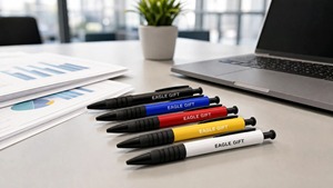 Stylos à bille de papeterie personnalisés avec logo, encre noire, stylo à bille en plastique - Product Image 2