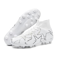 Nouvelles Chaussures de Football 2026 Hommes/Femmes à Crampons Longs AG pour Jeunes et Étudiants Compétition/Entraînement Tige en PU Coton