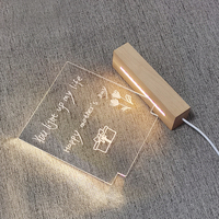 Vente flash : Base de lampe en acrylique effaçable et réinscriptible, tableau d'affichage créatif DIY, veilleuse LED USB