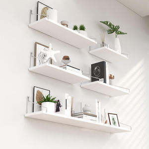 Modern <strong>White</strong> Wooden Waterproof Wall Mounted <strong>Hanging</strong> Floating Shelf Stylish Bedroom Home Office Wall Decoration Storage Birthday - Product Image 2