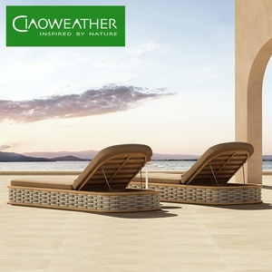 Lit de repos en rotin, mobilier d'extérieur, chaise longue en <span class=keywords><strong>bois</strong></span>, mobilier de piscine, transats d'extérieur, lit de jour, mobilier de patio, chaise longue en teck - Product Image 2