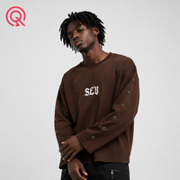 Nouveautés – T-shirt Homme Oversize Personnalisé en Tissu Lourd avec Logo Brodé et Œillets Métalliques – Vente en Gros