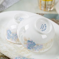 Service de table en porcelaine fine YanJun Royal Noble, design européen, compatible lave-vaisselle/micro-ondes, vaisselle élégante en céramique à motifs floraux pour la maison