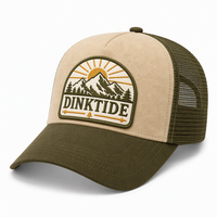 Casquette Trucker en Daim à Visière Courbe avec Patch 3D Personnalisé pour Randonnée en Plein Air