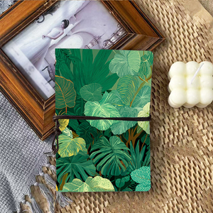 Cuaderno A6 de estilo vintage, papel grueso de 160 páginas, regalo reflexivo <span class=keywords><strong>para</strong></span> notas de reunión presupuestarias con varias hojas de plantas <span class=keywords><strong>tropicales</strong></span> - Product Image 3