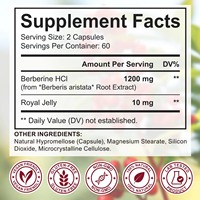 Capsules d'extrait de berbérine HCI de haute qualité 1200 mg, compléments alimentaires, étiquette privée, capsules de berbérine premium pour la perte de poids