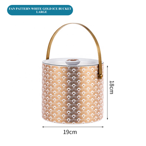 Seau à glace portable isotherme double paroi en acier inoxydable Onawei pour bière/<span class=keywords><strong>vin</strong></span>, capacité 2,0L/3,0L, style rétro de luxe léger - Product Image 6